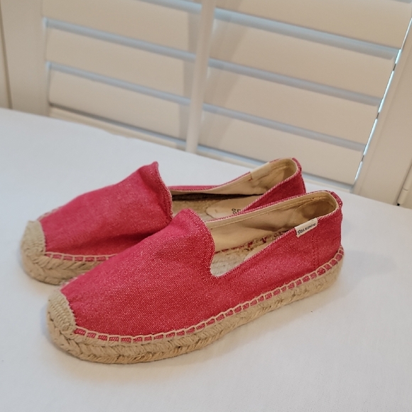 Soludos Red Espadrille Flats - Picture 1 of 8